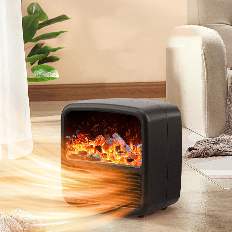 Tyst keramisk värmefläkt med flammeffekt – upp till 1500 W