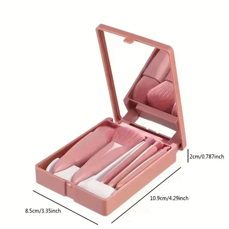 Mini Makeup Borstsats med Spegel