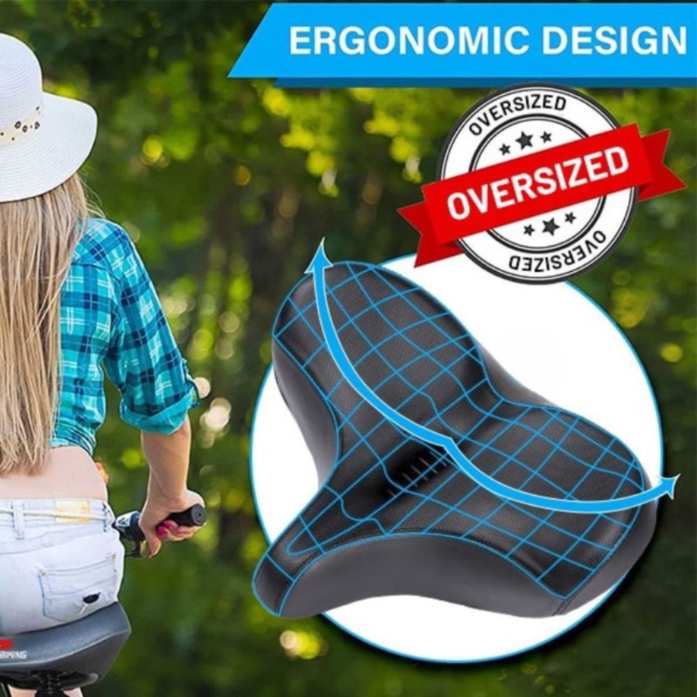 Extra Stor Cykelsadel Med Bekväm Tjock Skum och Vattentålig