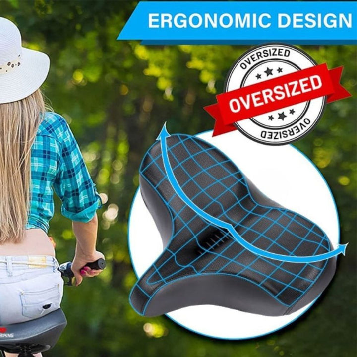 Extra Stor Cykelsadel Med Bekväm Tjock Skum och Vattentålig