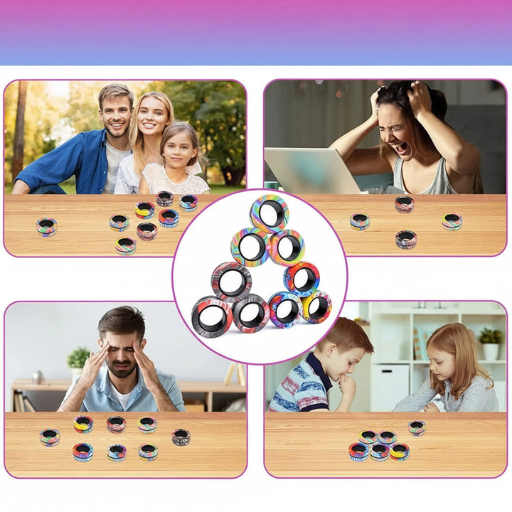 Magnetisk Fidget Ring Spinner Set
