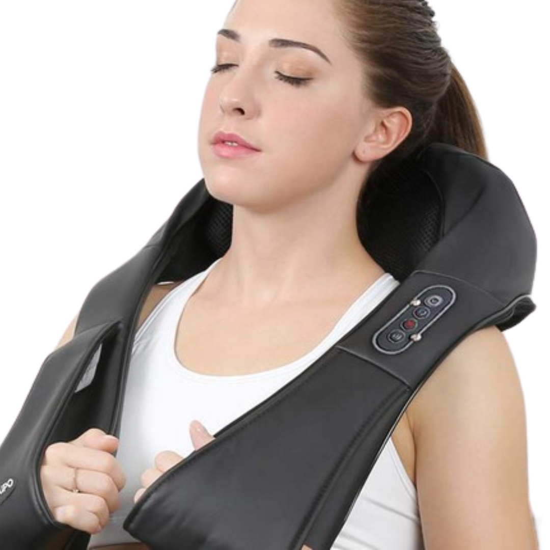 Uppvärmd Shiatsu Nack- och Axelmassagerare för Djupvävnadstryckpunkter