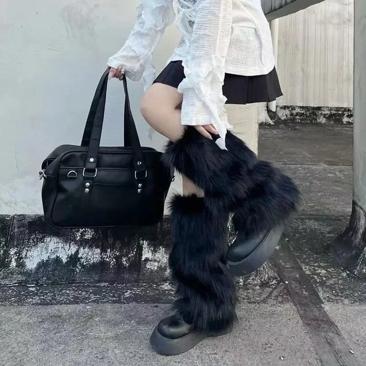 Vinter Faux Fur Benvärmare Stövlar Täcke