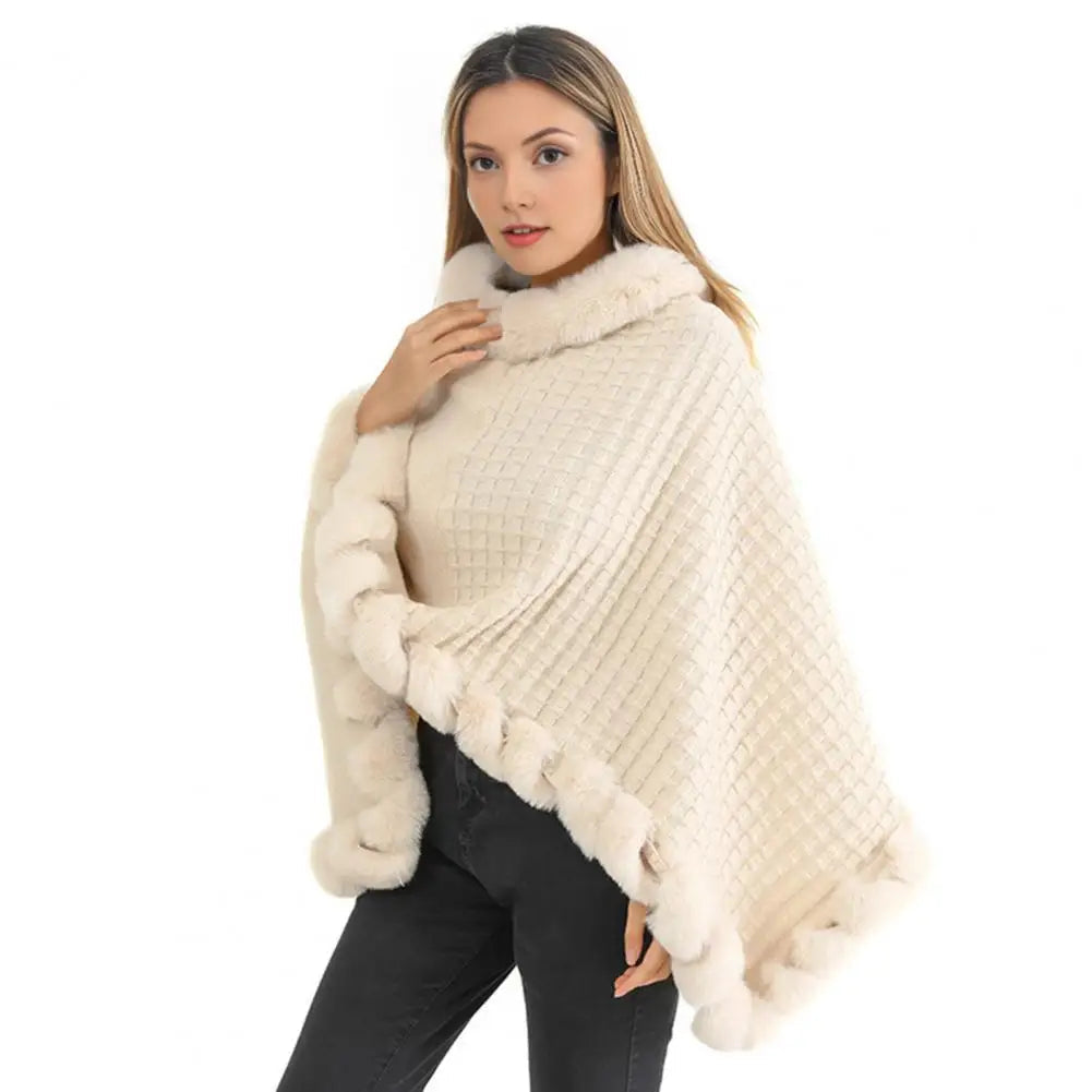 Faux Fur Sjalar Cloak för Kvinnor