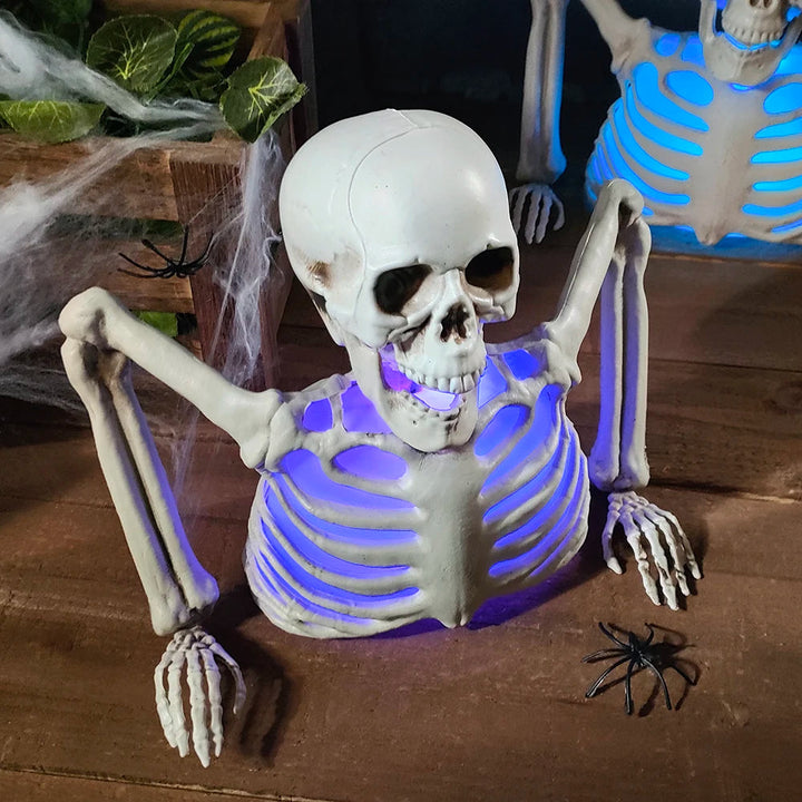 Glödande Skelett Huvud Halloween Dekoration