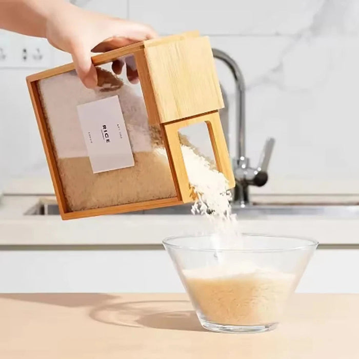 Bamboo Cereal Dispenser och Förvaringsbehållare för Mat