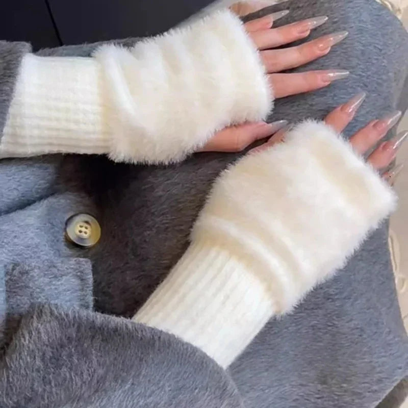 Plush Cozy Fingervantar för Damer