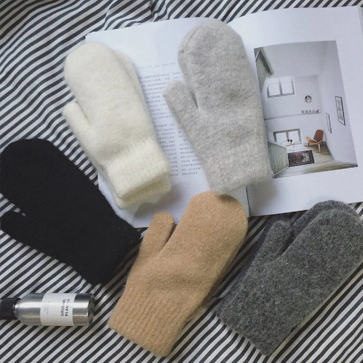 Cashmere Stickade Vantar Vinter för Kvinnor