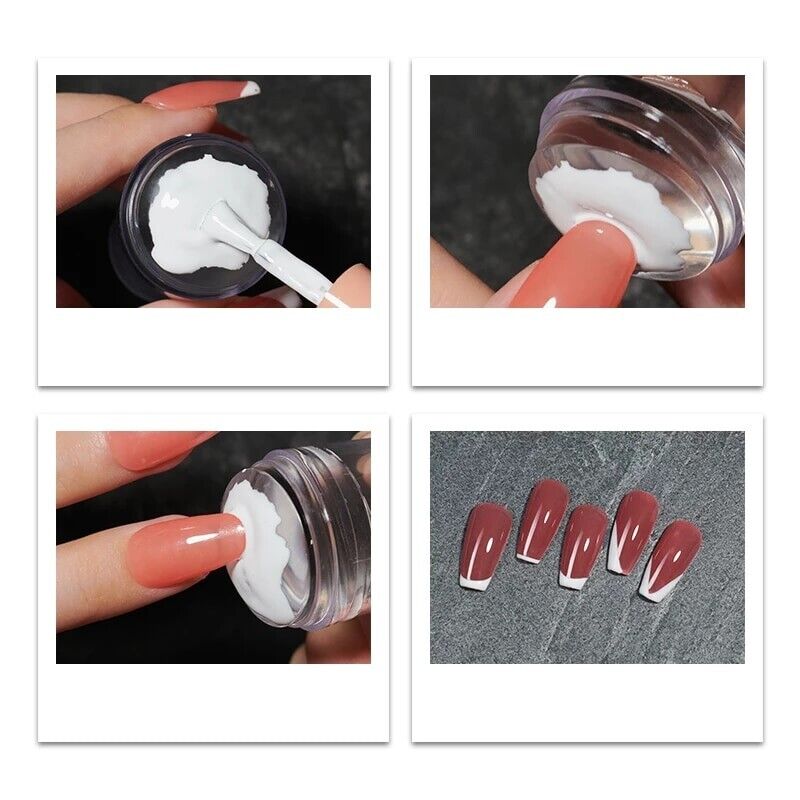 Transparent Silikon Nagelstämplare med Skrapa