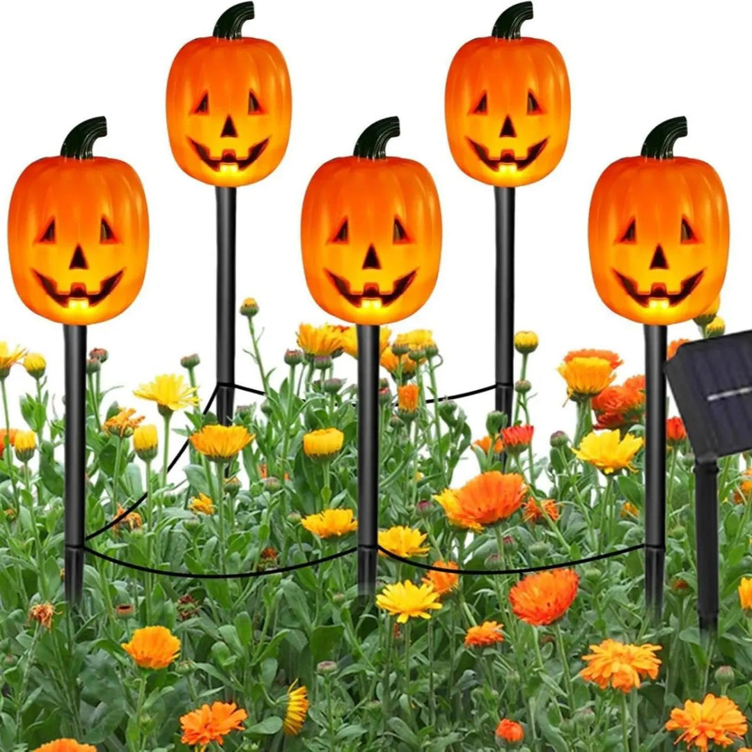 Upplyst Halloween Pumpa och Spöke Soldekorset