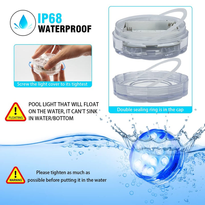 Nedsänkbara LED Pool Lampor 10 Lampor
