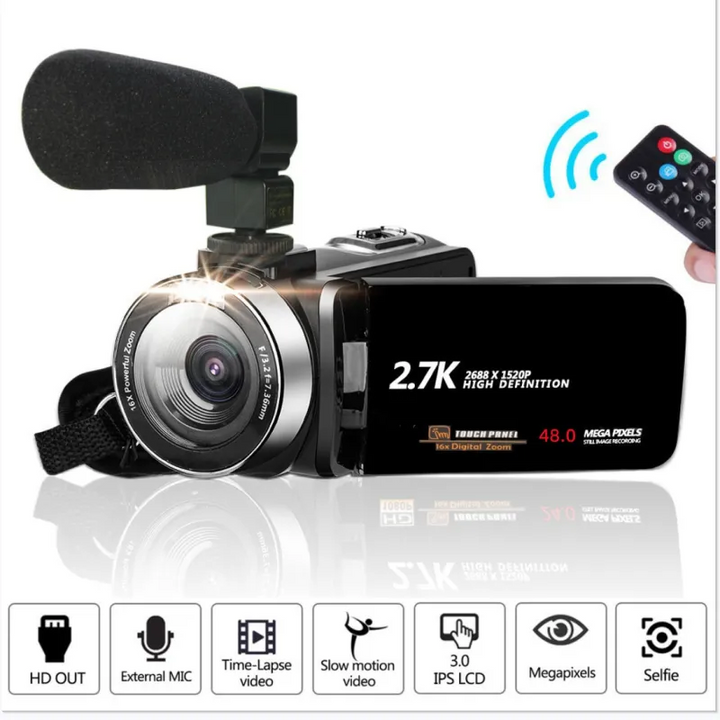 4K Videokamera Videokamera YouTube Vlogging WiFi 48MP Kamera