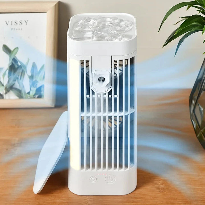 Mini Bärbar Luftkonditionering Skrivbordsvifte med Spraykylning