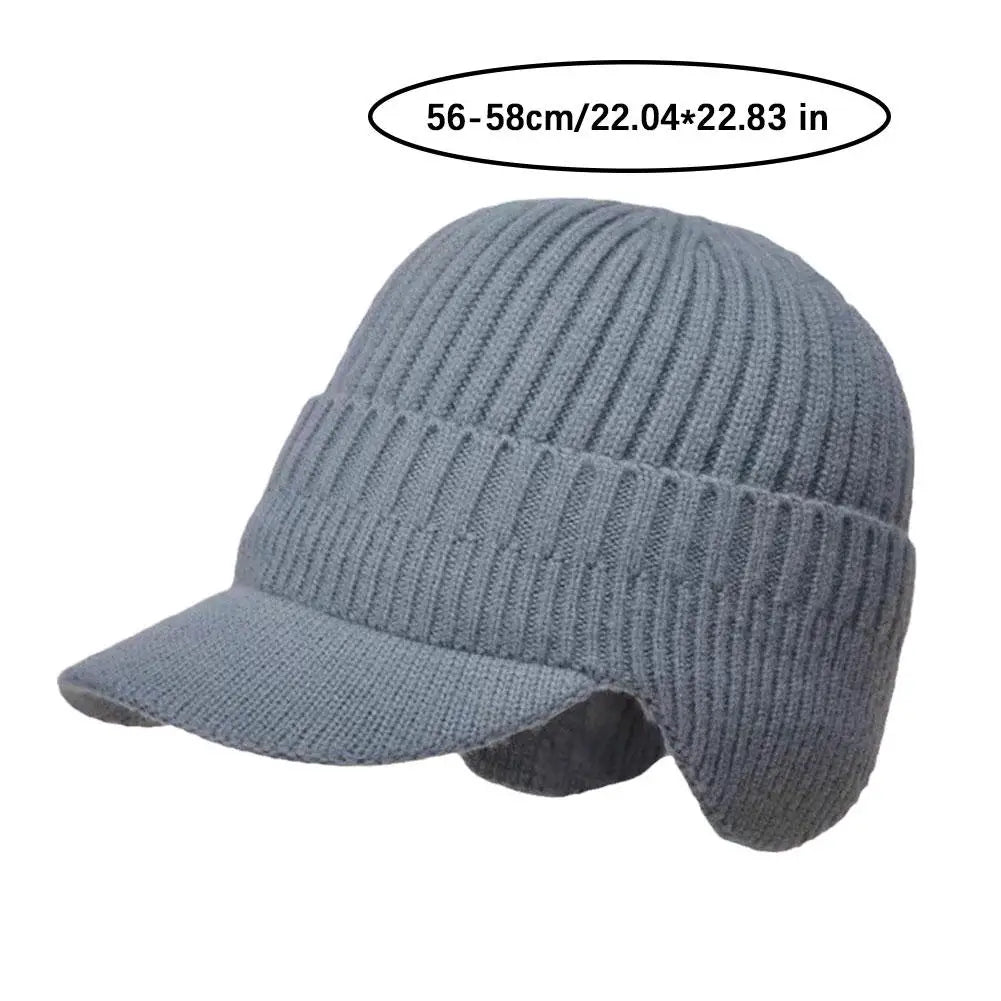 Herr Stickad Öronskydd Vintermössa