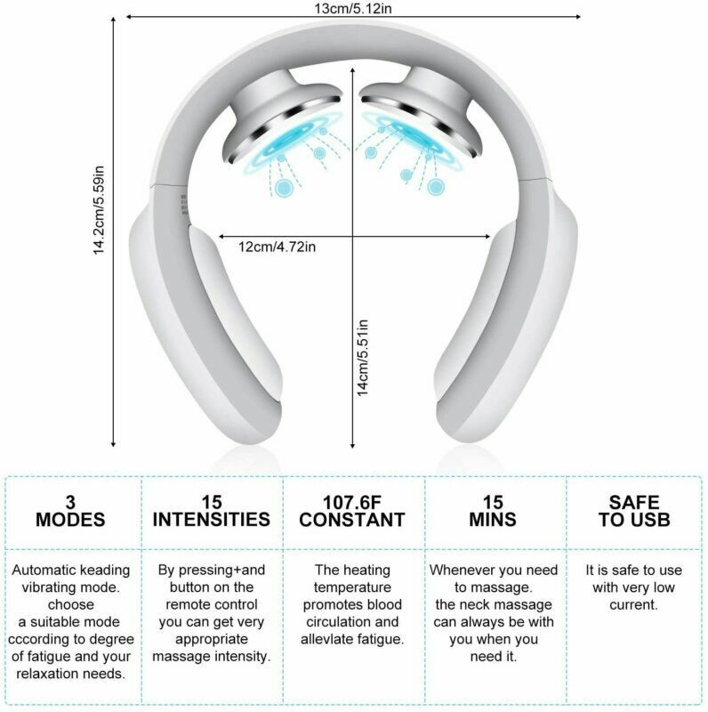 Pulserande &amp; Värme Intelligent Nackmassagerare