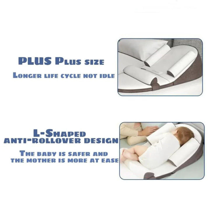 Baby Wedge Sido-Sovkudde Säng Reflux Anti-Rull Nyfödd Säng