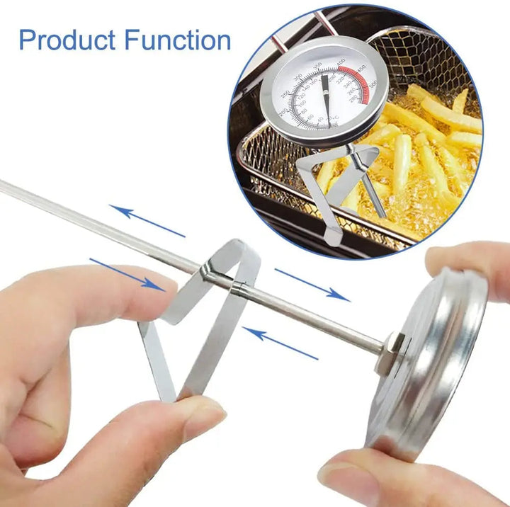 Stainless Steel Djupfritös Termometer med Lång Probe