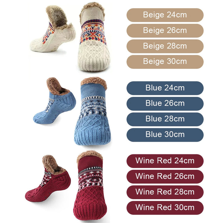 Stickade Toffelsockor med Fleecefoder