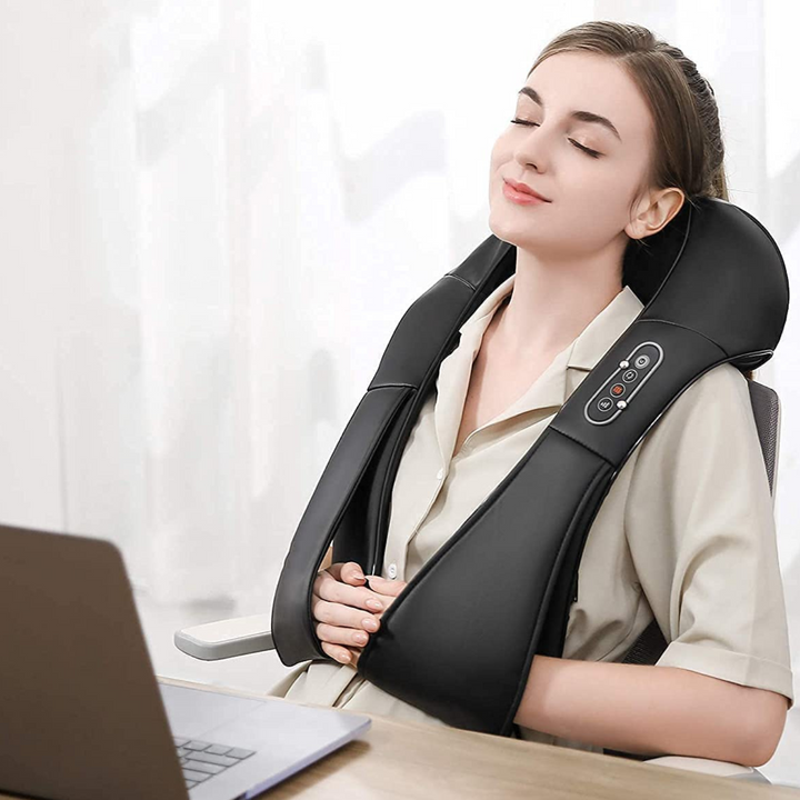 Uppvärmd Shiatsu Nack- och Axelmassagerare för Djupvävnadstryckpunkter