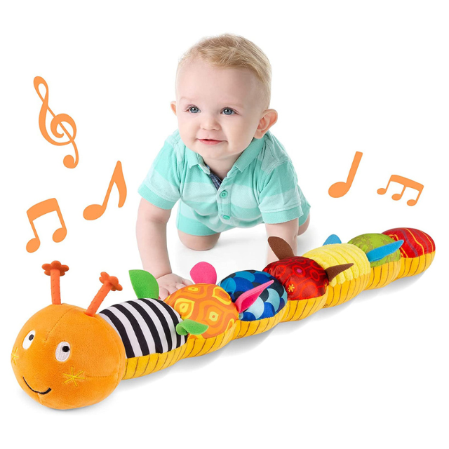 Musikaliskt Babyrassel Fyllt Plush Sensorisk Kameleont