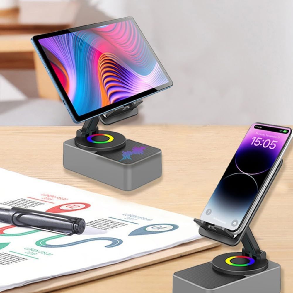 4-i-1 Telefonställ med Bluetooth-högtalare
