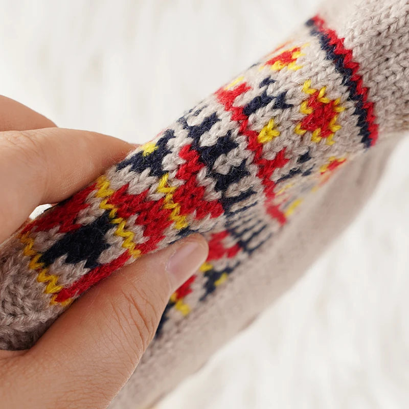 Snö-mönster Varm Socken för Vintern
