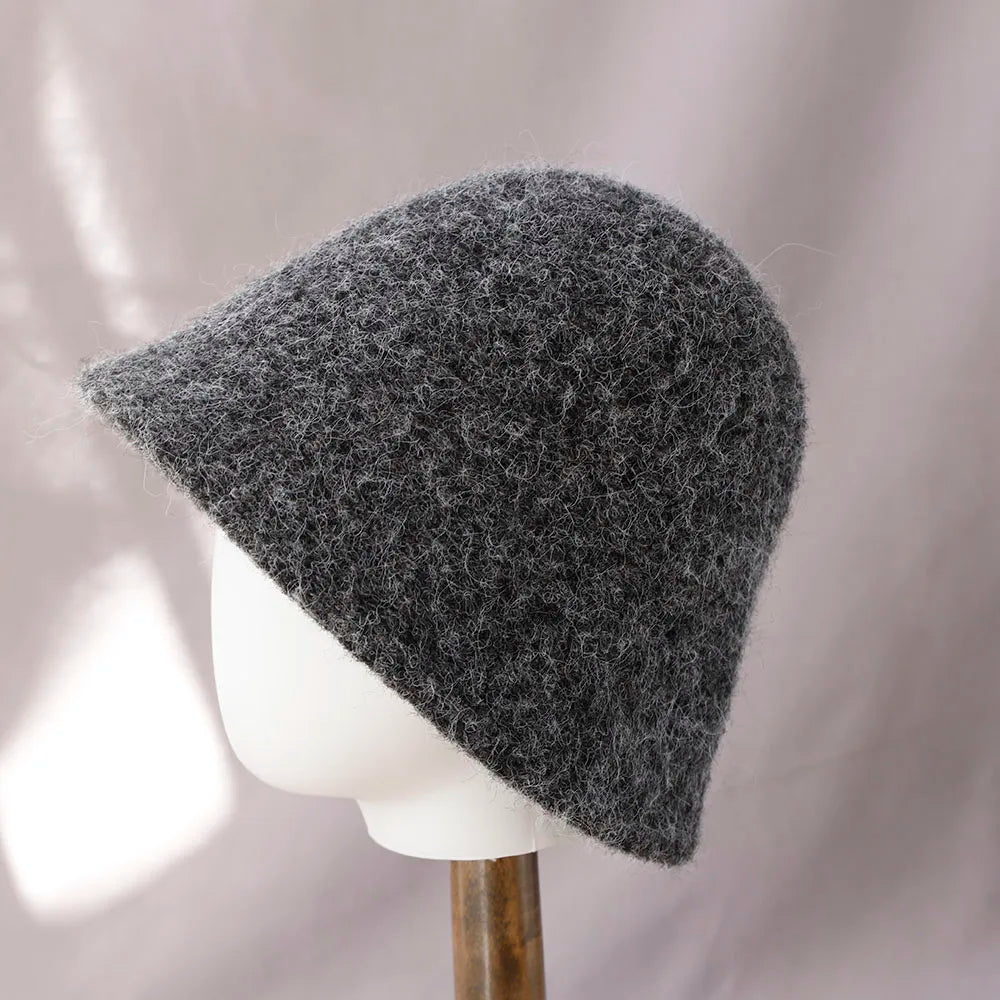 Kvinnors Vinter Ull Bucket Hat
