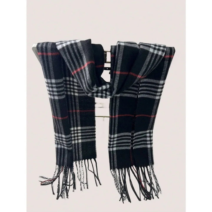 Rutig Cashmere Känsla Vinter Halsduk och Nackvärmare