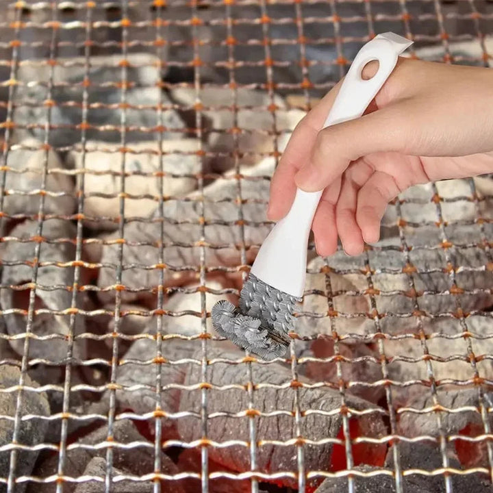 V-formad grillborste med skrapa
