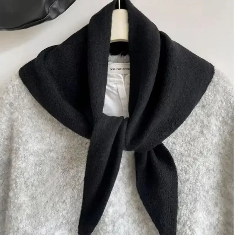 Koreansk stil stickad scarf för vinter kvinnor
