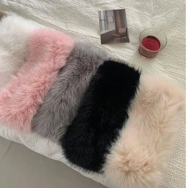Fuzzy Fuskpäls Huvudband för Damer