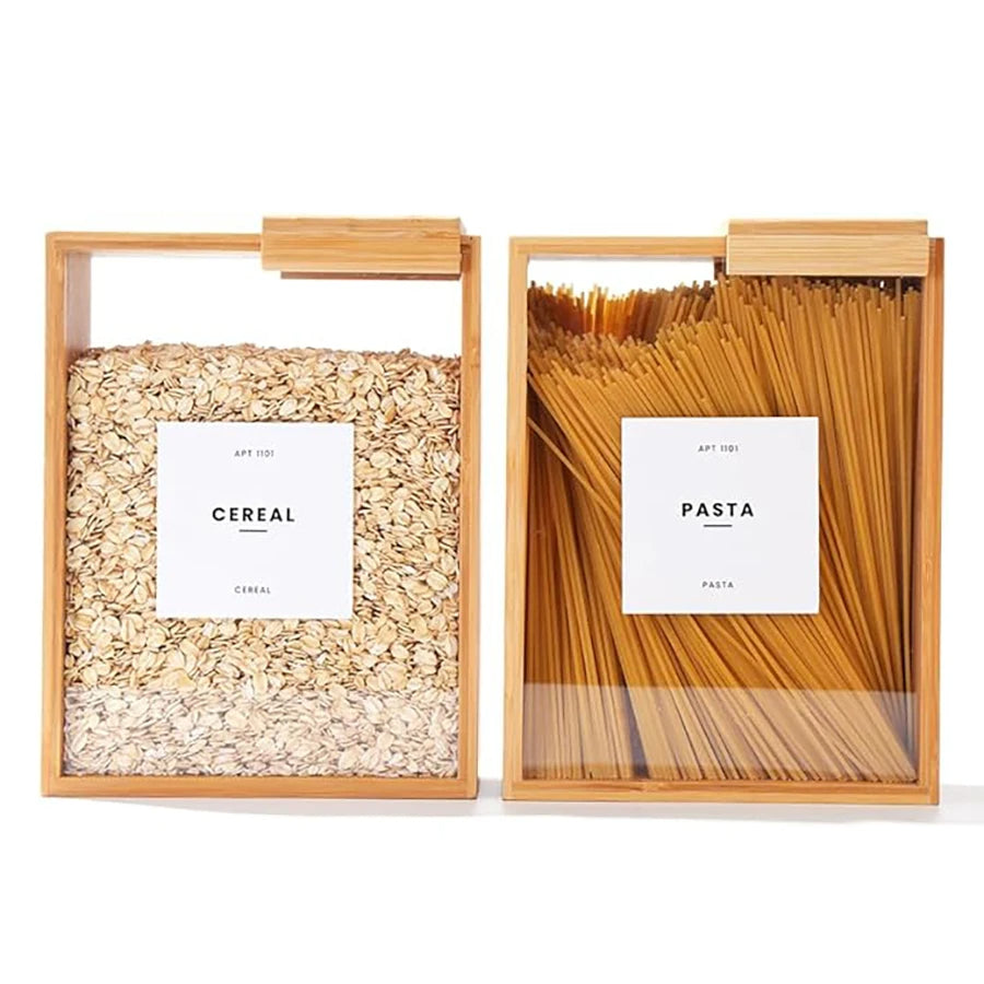 Bamboo Cereal Dispenser och Förvaringsbehållare för Mat