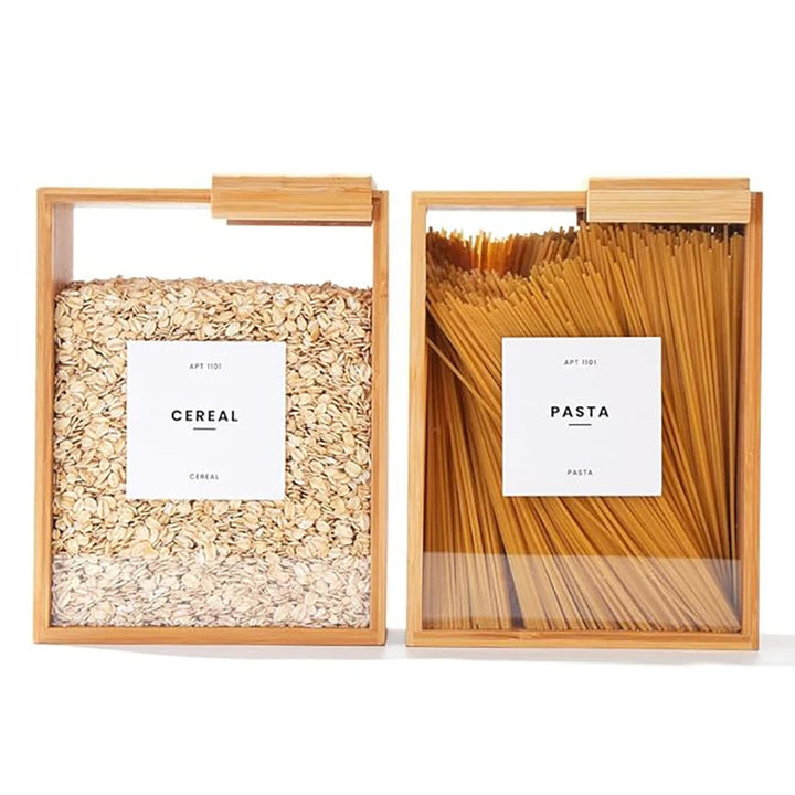 Bamboo Cereal Dispenser och Förvaringsbehållare för Mat