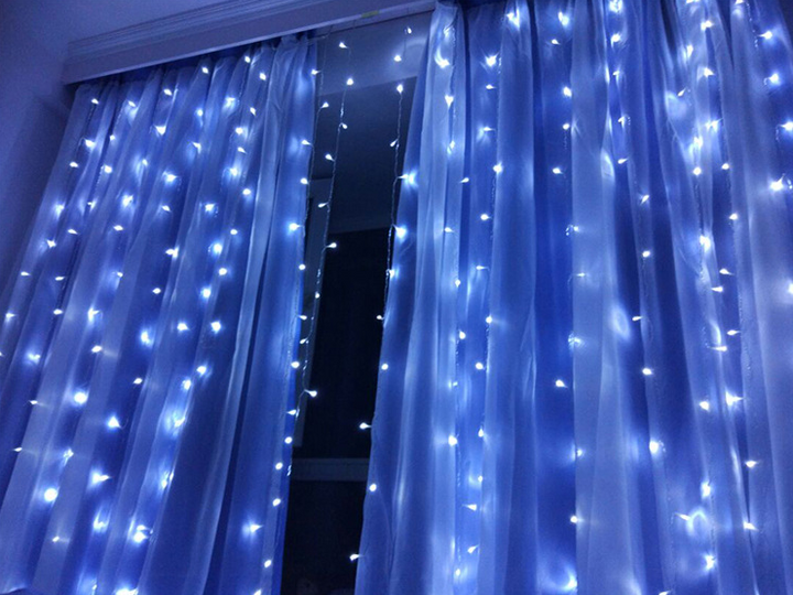 LED-ljusgardin 3 × 3 m med 304 lampor