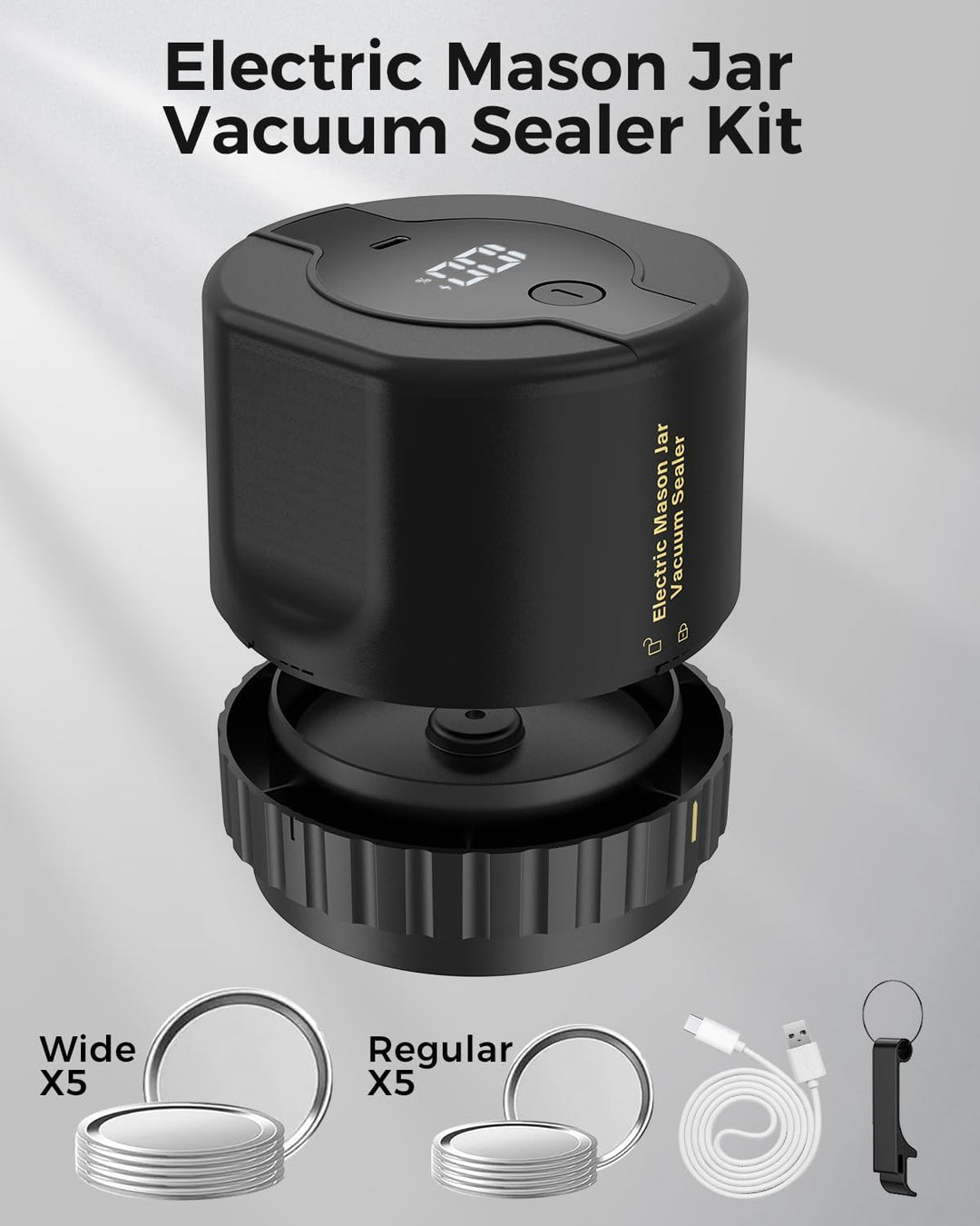 Mason Jar Elektrisk Vakuum Förslutare Kit