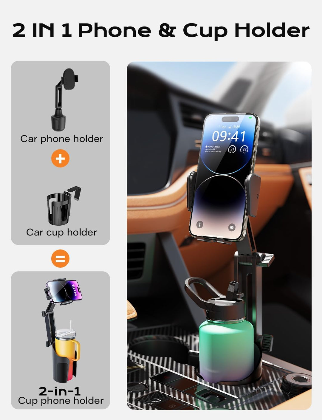 Telefonhållare för kopp i bilen