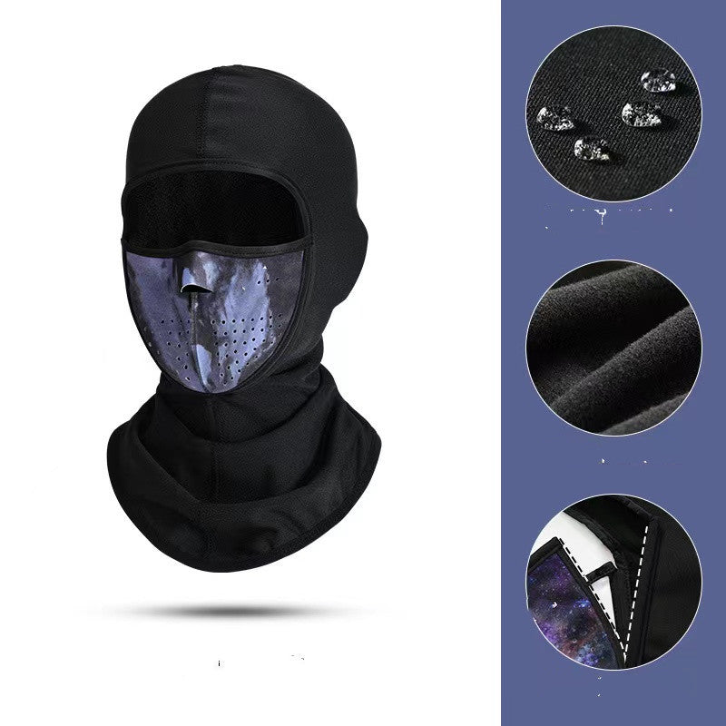 Skidmask för ansiktet med halsskydd, varm och vindtät