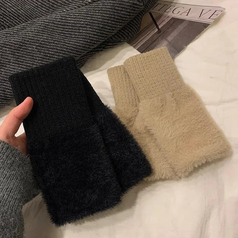 Plush Cozy Fingervantar för Damer