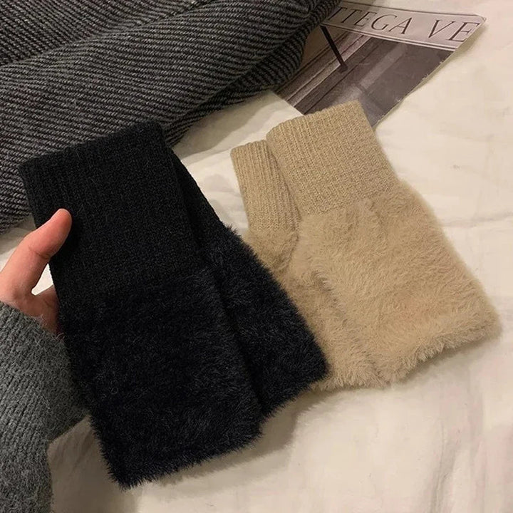 Plush Cozy Fingervantar för Damer