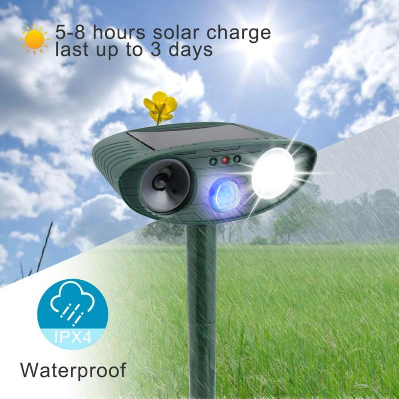 Hund Utomhus Solar Ultrasonic Repeller - Bli av med hundar på 48 timmar eller det är GRATIS