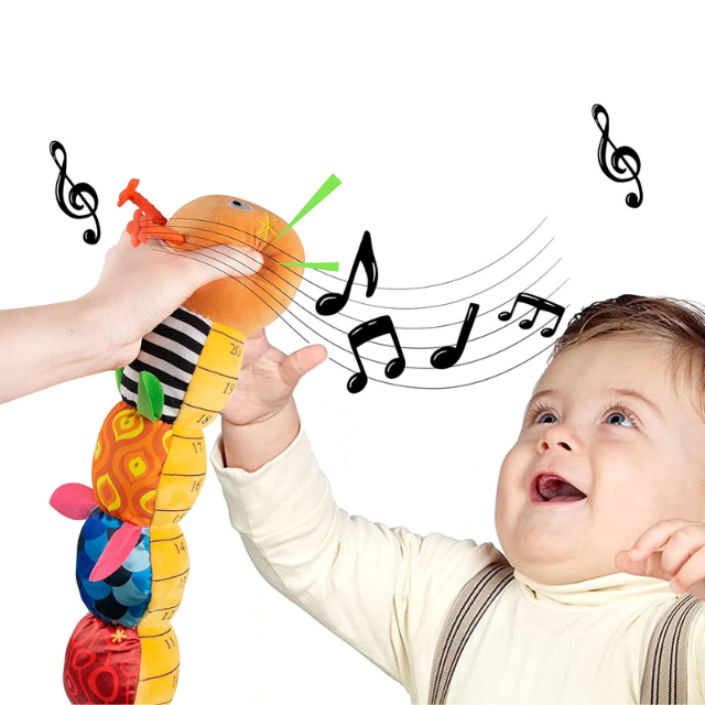 Musikaliskt Babyrassel Fyllt Plush Sensorisk Kameleont
