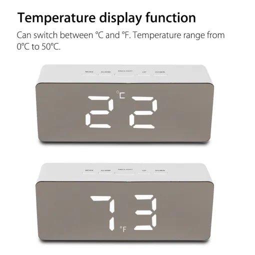 Digital väckarklocka Smart Spegel Skrivbord Nattlampa