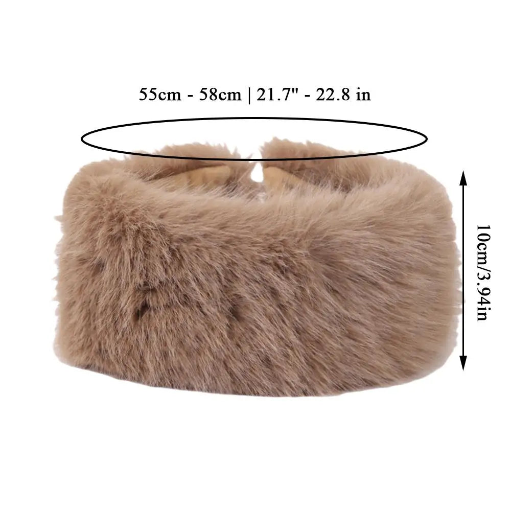 Fuzzy Fuskpäls Huvudband för Damer