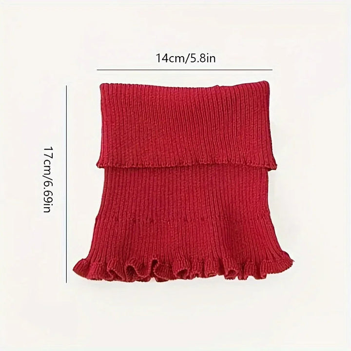 Elegant Stickad Högkrage Halsduk för Kvinnor