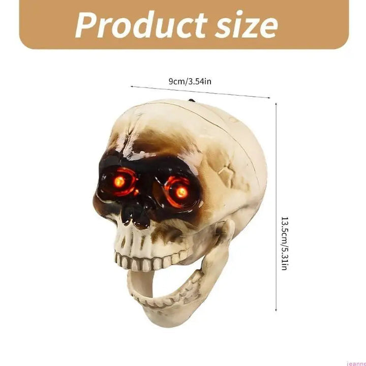 Animerat Halloween-skeletthuvud med blinkande ögon