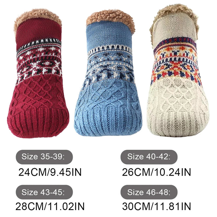 Stickade Toffelsockor med Fleecefoder