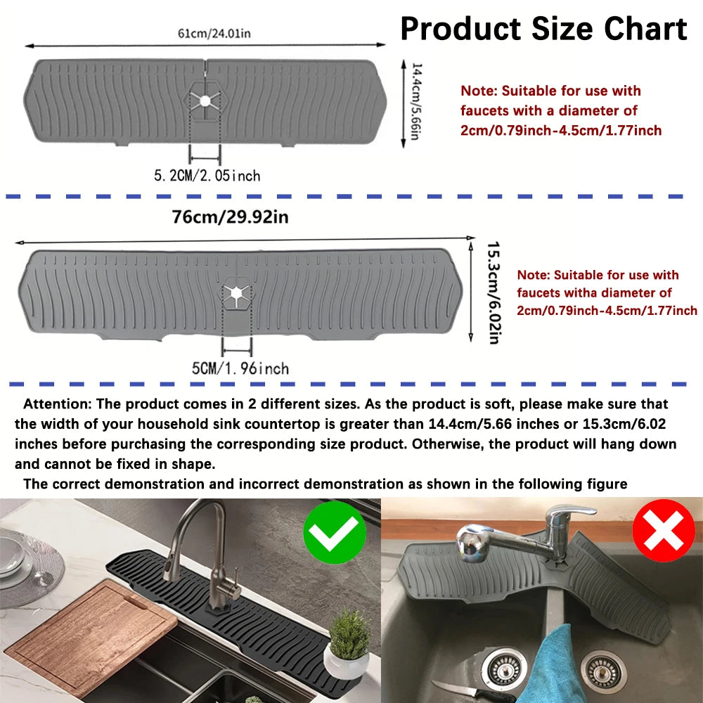 Silicone Kök Diskbänk Splash Guard