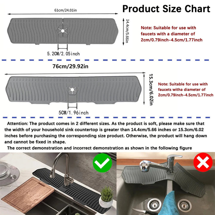 Silicone Kök Diskbänk Splash Guard