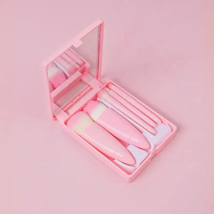 Mini Makeup Borstsats med Spegel