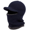 Stickad Beanie Balaclava med Visir